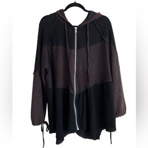 Artistic Works By Lu Waffle Knit Hoodie